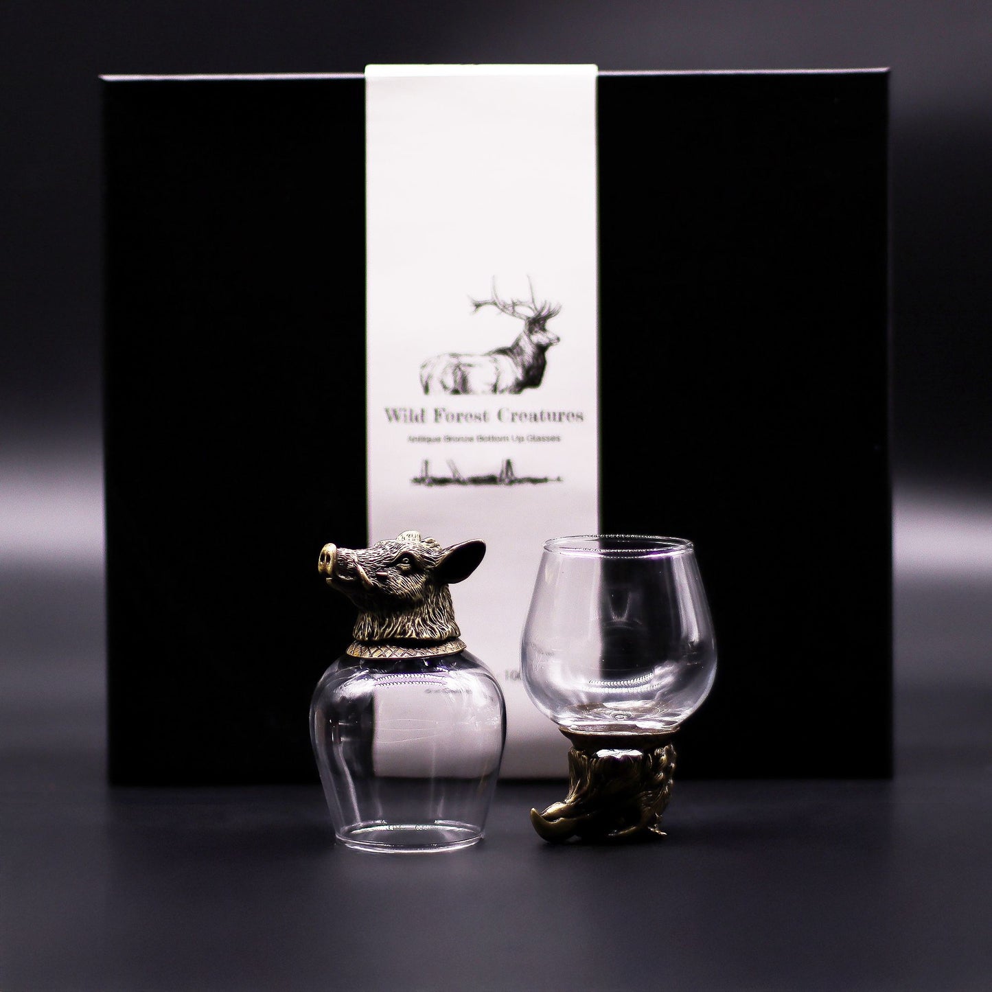 Gift Set of 6 Glasses (100ml) - Wild Forest Creatures - Antique Bronze - Image gift-set-of-6-glasses-100ml--wild-forest-creatures--antique-bronze-bbug-05