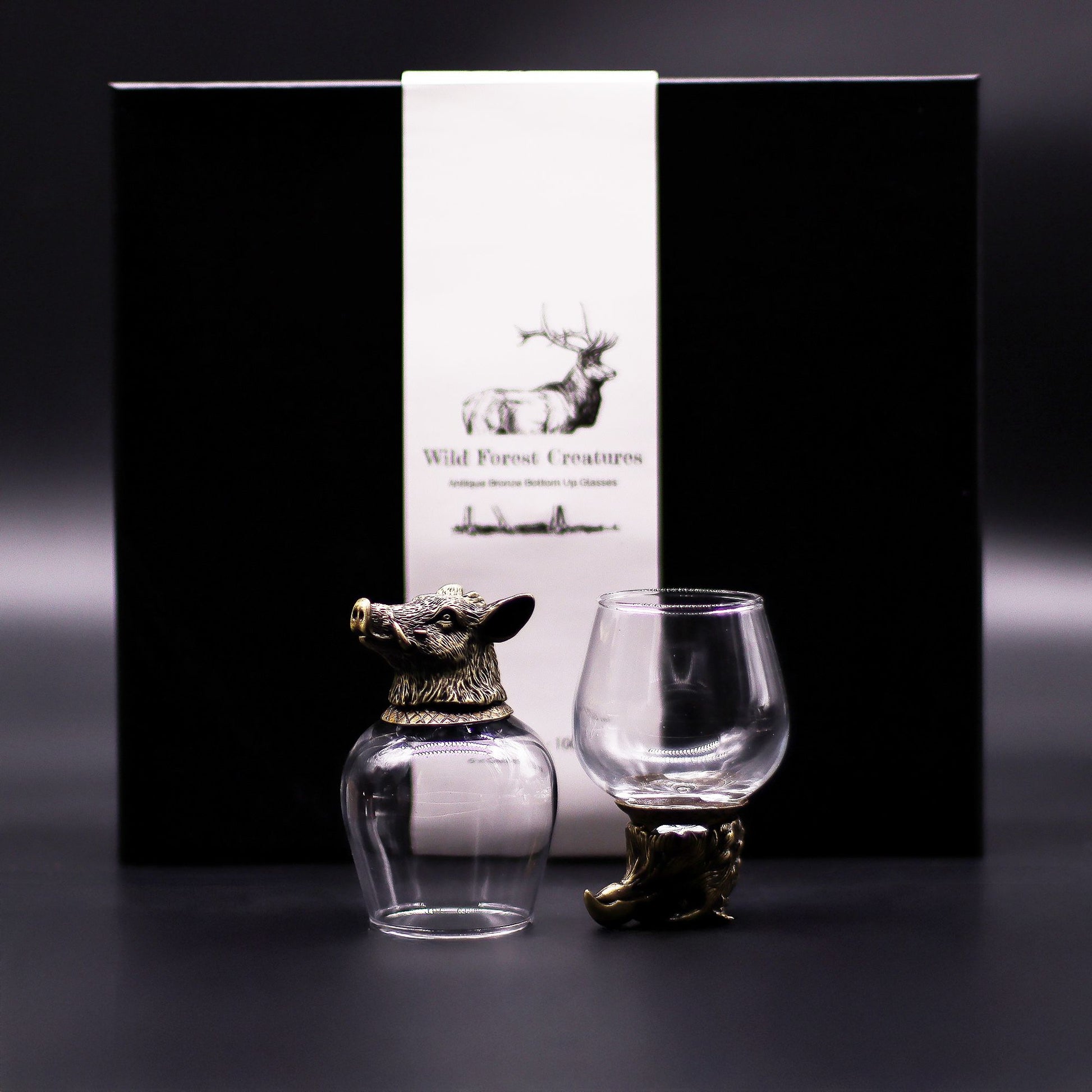 Gift Set of 6 Glasses (100ml) - Wild Forest Creatures - Antique Bronze - Image gift-set-of-6-glasses-100ml--wild-forest-creatures--antique-bronze-bbug-05
