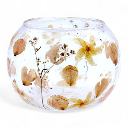 Natural Floral Glass - Large Bowl Candle Holder - Rosa - (12x13cm) - Image natural-floral-glass--large-bowl-candle-holder--rosa--12x13cm-nfg-08