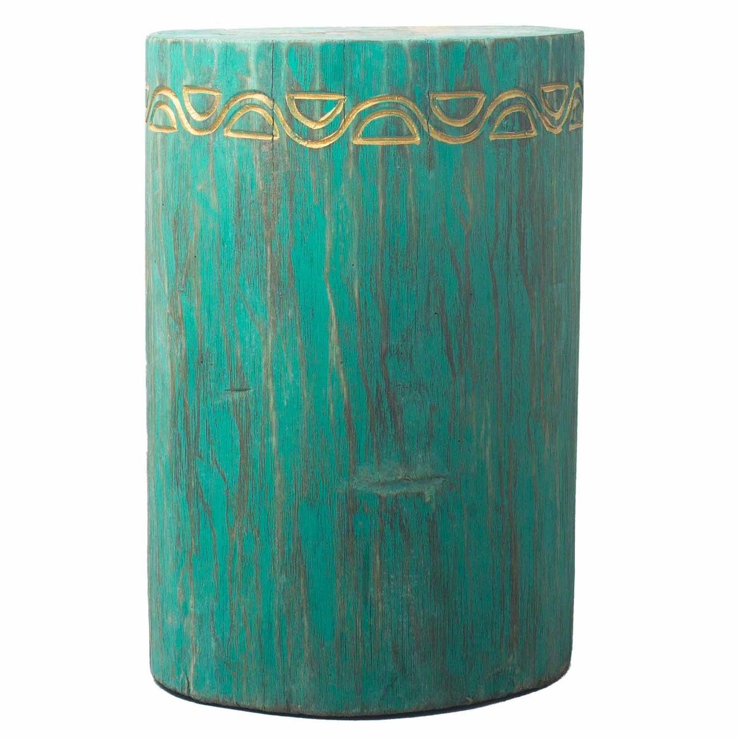 Tribal Stool / Table -  Albasia - Turquoise - Image tribal-stool--table---albasia--turquoise-tts-06