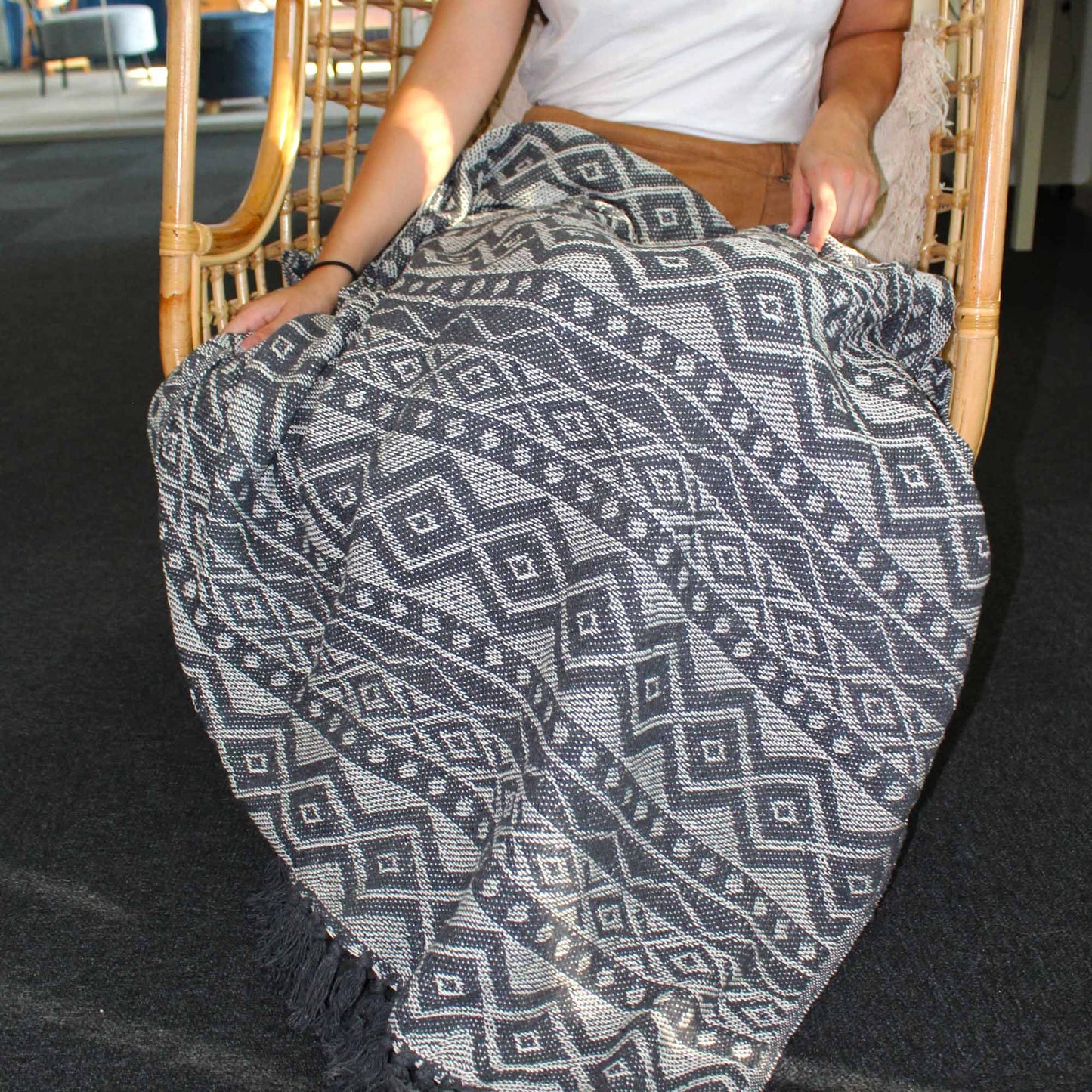 Boho Comfort Throws - Grey Geometric - Image boho-comfort-throws--grey-geometric-bohot-02