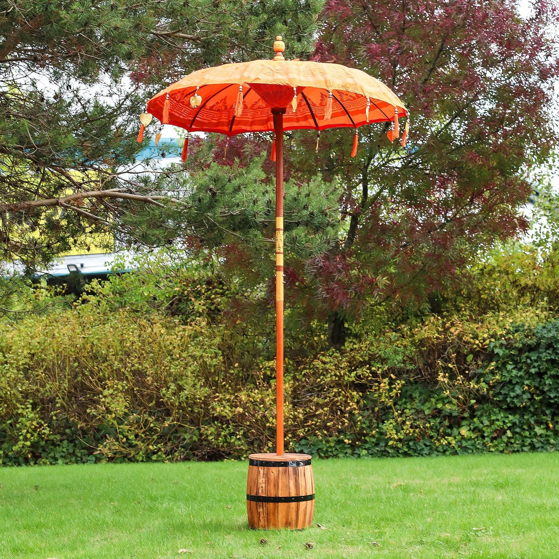 Bali Patio Parasol - Cotton - Orange Decor - 1.5m - Image bali-patio-parasol--cotton--orange-decor--15m-bpar-03