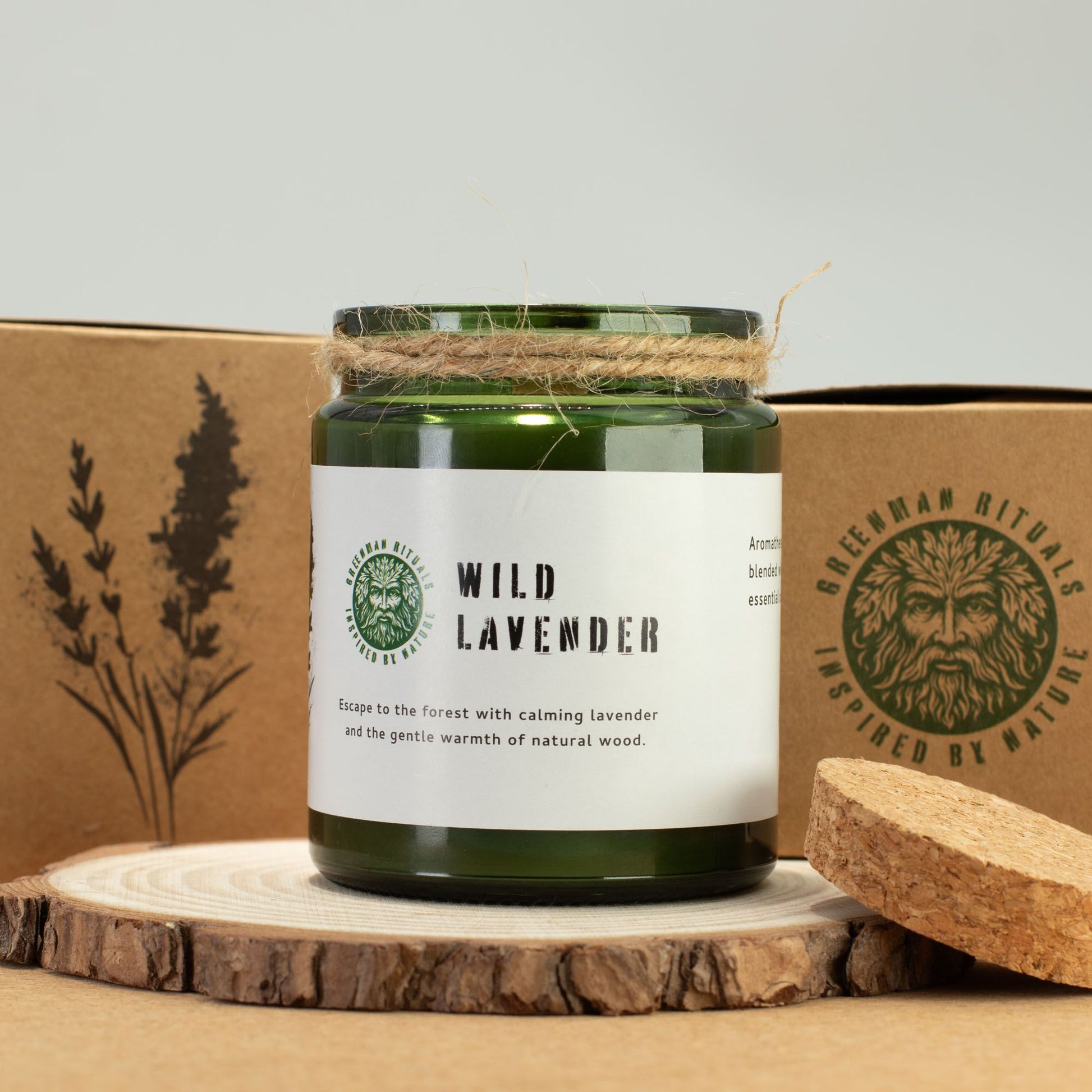 Greenman Woodwick Soy Candle - Wild Lavender - Image greenman-woodwick-soy-candle--wild-lavender-wsoyc-01