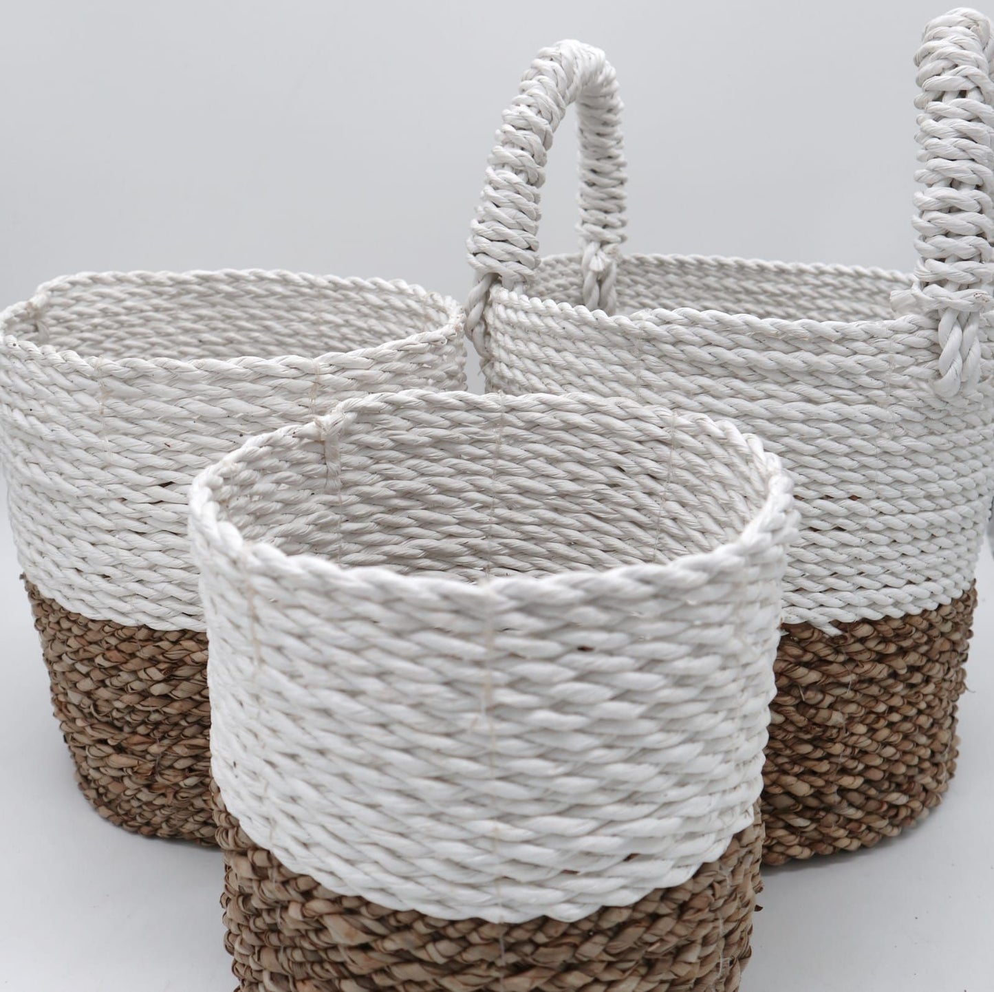 Seagrass Basket Set - Natural White - Image seagrass-basket-set--natural-white-sbs-01