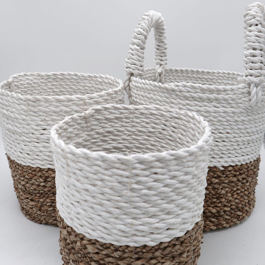 Seagrass Basket Set - Natural White - Image seagrass-basket-set--natural-white-sbs-01