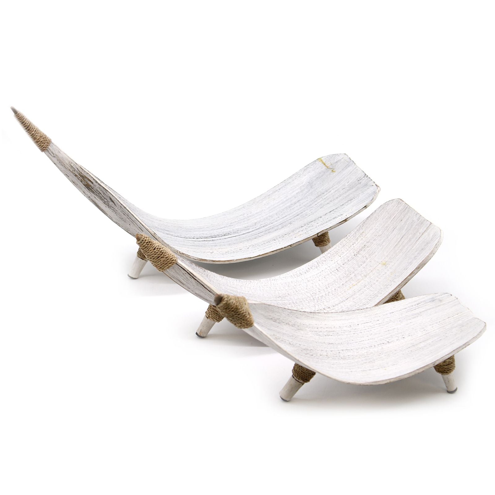 Coconut Leaf Fruit Bowl Set - Whitewash - Image coconut-leaf-fruit-bowl-set--whitewash-clfb-02