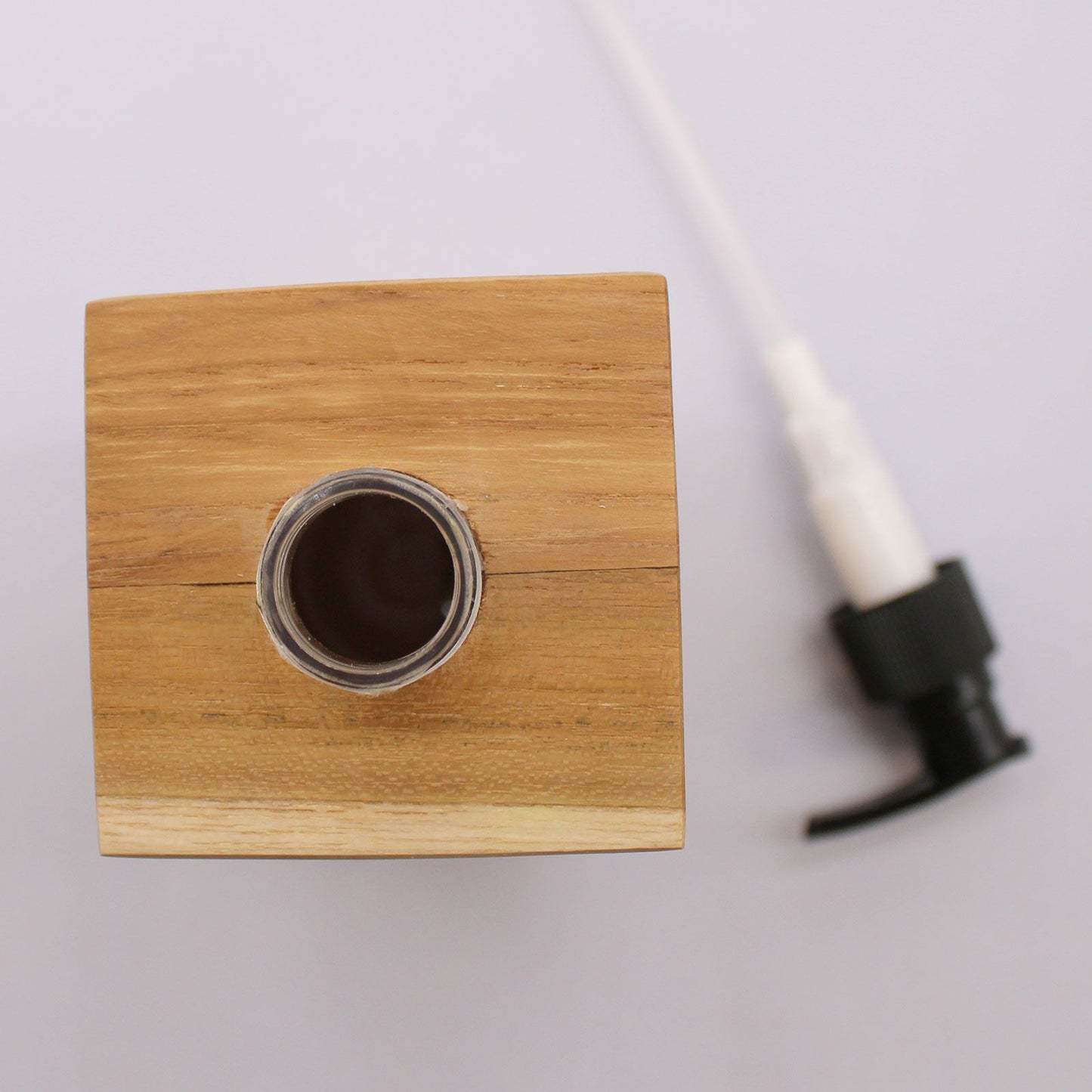 Natural Teakwood Soap Dispenser - Square - Image natural-teakwood-soap-dispenser--square-nsd-02
