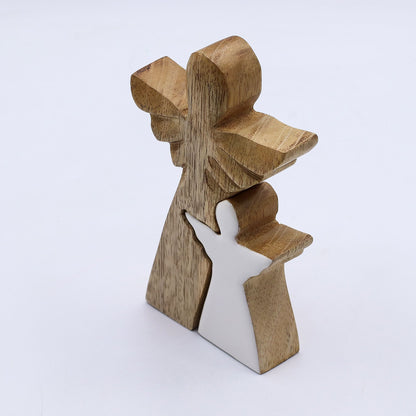 Mango Wood Angel in Angel - White Enamel - Image mango-wood-angel-in-angel--white-enamel-wang-08