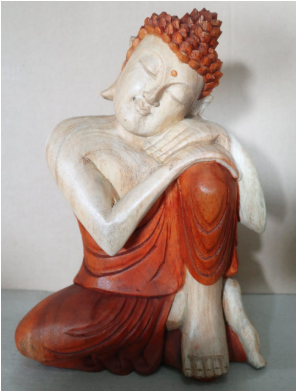 Hand Carved Buddha Statue - 30cm Thinking - Image hand-carved-buddha-statue--30cm-thinking-hcbs-02
