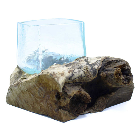 Molten Crackled Glass Tank on Wood - Image molten-crackled-glass-tank-on-wood-mgw-37