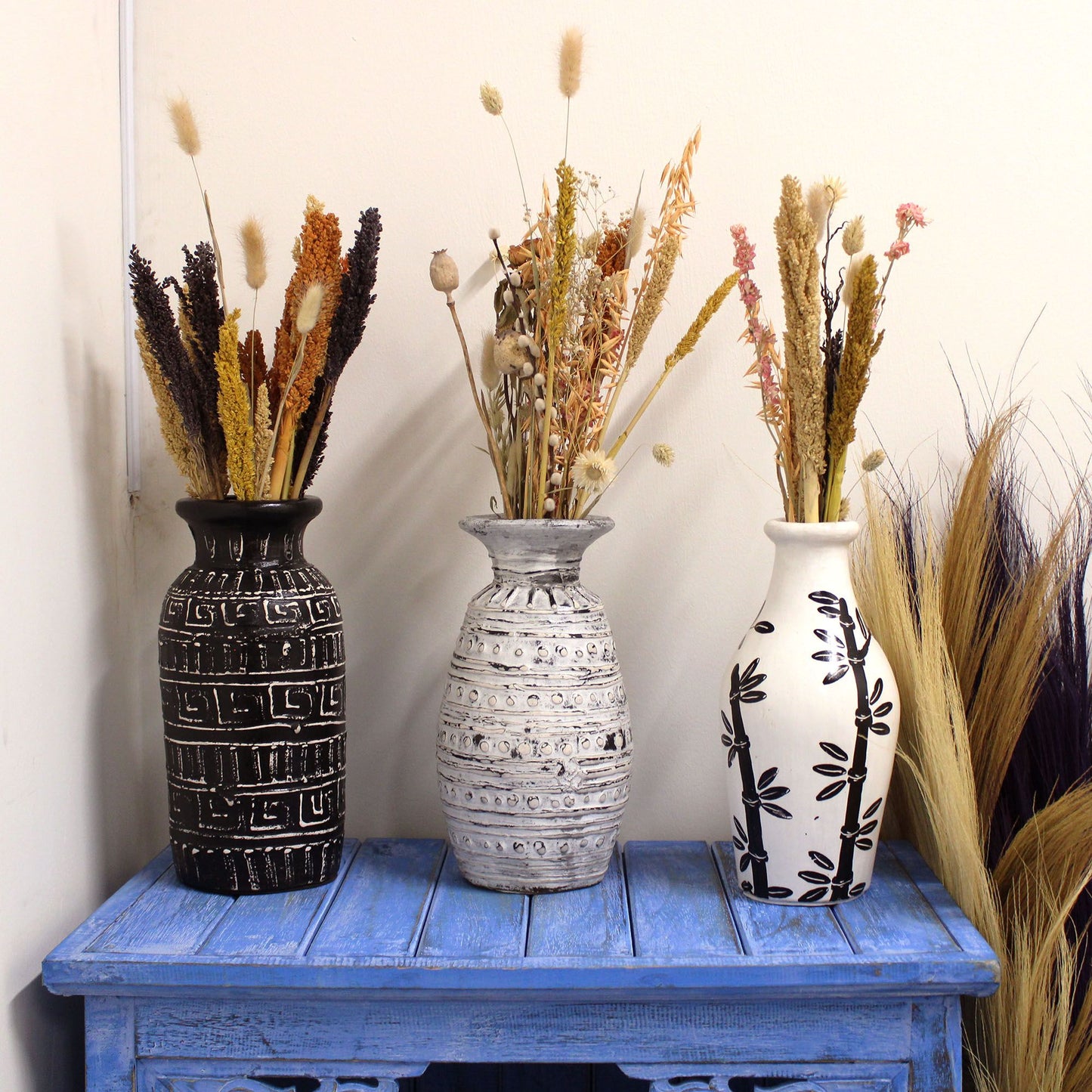 Bamboo Motif Straight Vase - Natural - Image bamboo-motif-straight-vase--natural-bcv-06