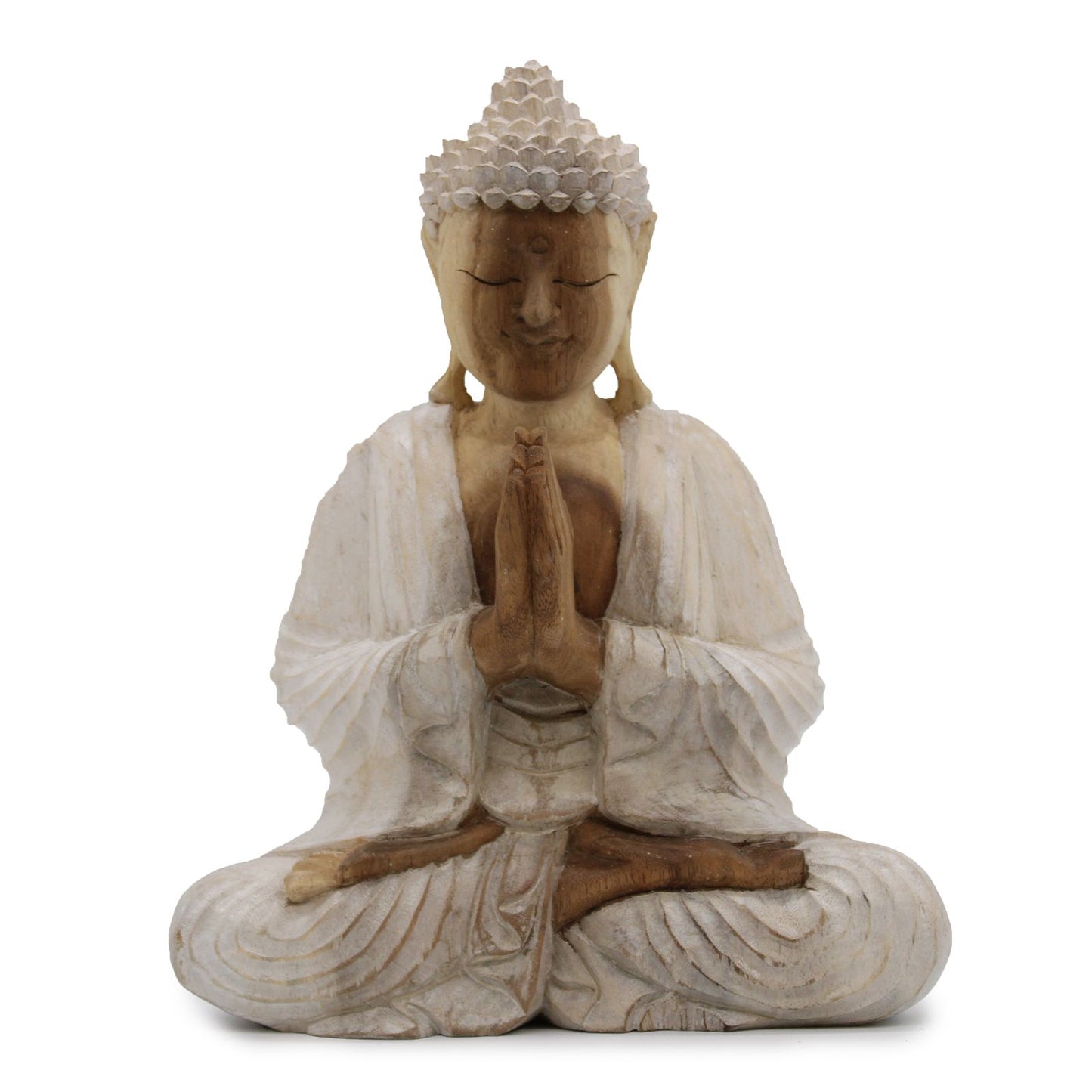 Buddha Statue Whitewash - 30cm Welcome - Image buddha-statue-whitewash--30cm-welcome-hcbs-20