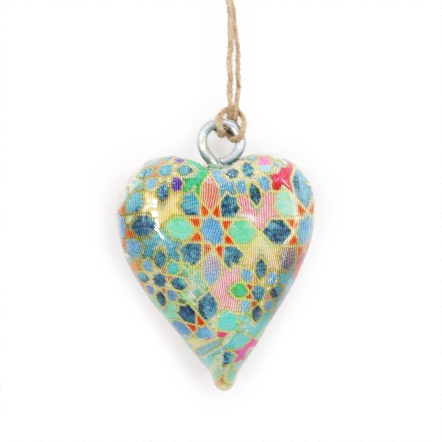Small Decor Wood Heart -  Mediterranean Tile Pattern - Image small-decor-wood-heart---mediterranean-tile-pattern-weh-04