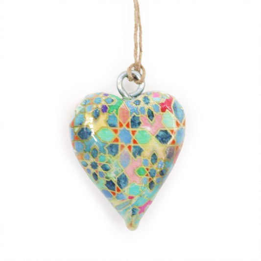 Small Decor Wood Heart -  Mediterranean Tile Pattern - Image small-decor-wood-heart---mediterranean-tile-pattern-weh-04