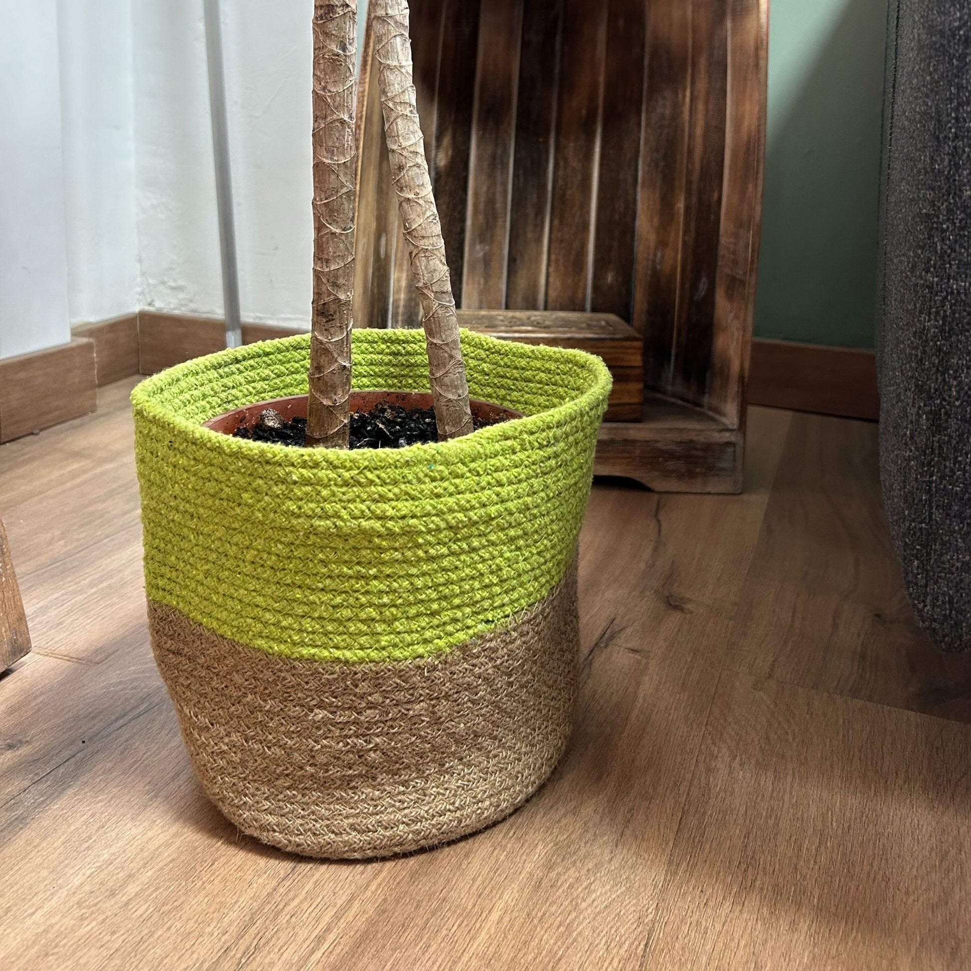 Set of 3 Cotton Rope Storage Baskets - Pistachio - Image set-of-3-cotton-rope-storage-baskets--pistachio-crbask-05a