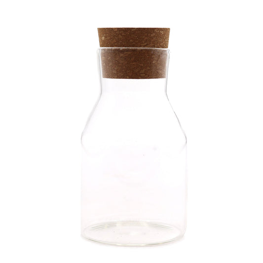 Cottage Cork Glass Jar - Clear - 15cm - Image cottage-cork-glass-jar--clear--15cm-cgj-16