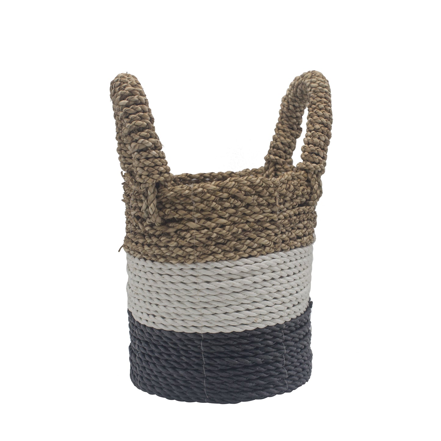 Seagrass Basket Set - Dark Grey / White / Natural - Image seagrass-basket-set--dark-grey--white--natural-sbs-02