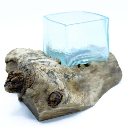 Molten Crackled Glass Tank on Wood - Image molten-crackled-glass-tank-on-wood-mgw-37
