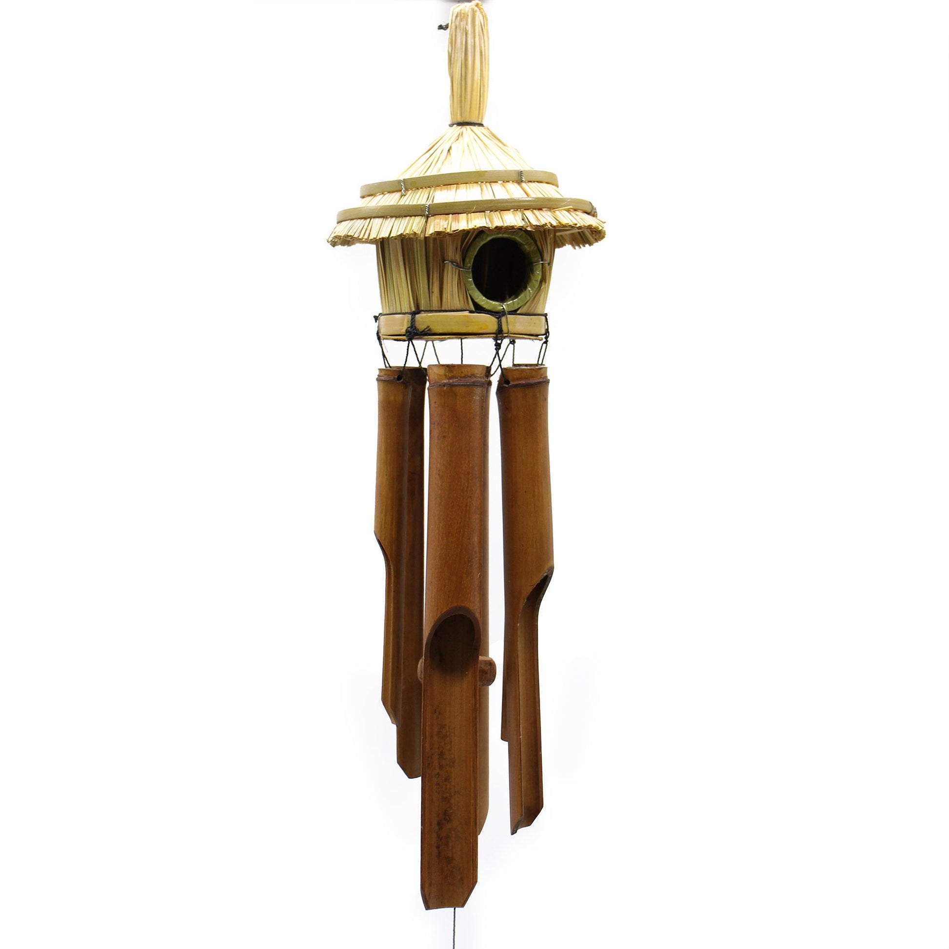 Round Seagrass Bird Box with Chimes 45x17cm - Image round-seagrass-bird-box-with-chimes-45x17cm-birdb-03