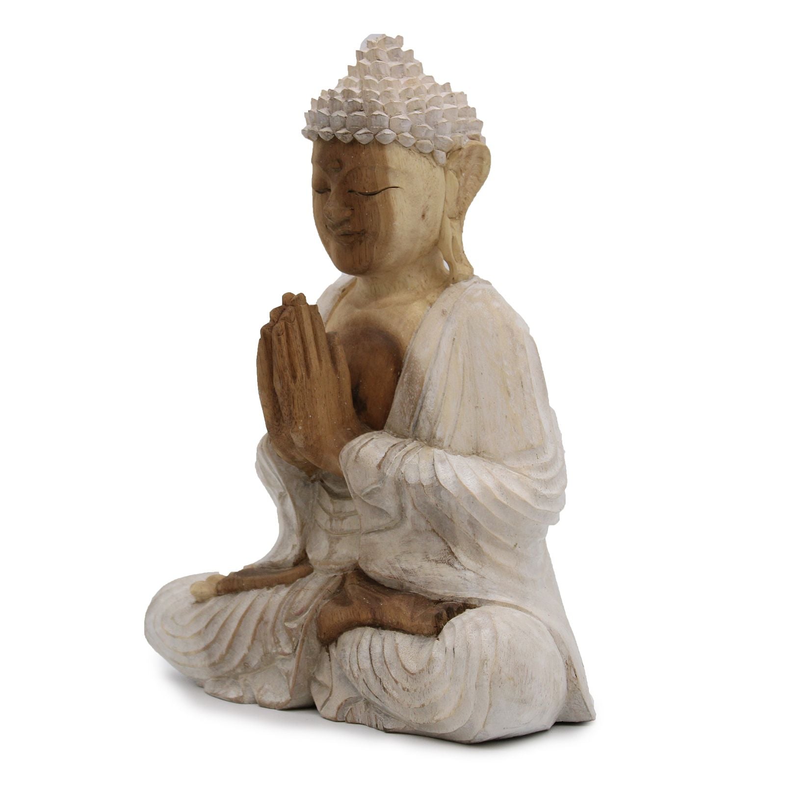 Buddha Statue Whitewash - 30cm Welcome - Image buddha-statue-whitewash--30cm-welcome-hcbs-20