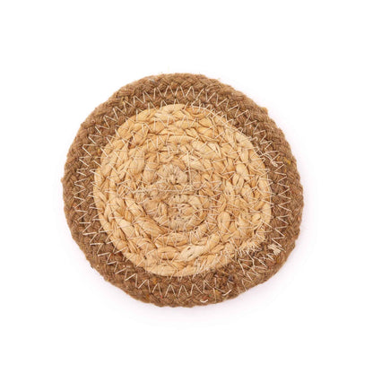 Natural Coaster - Jute & Cotton 10cm  (set of 4) - Natural Boarder - Image natural-coaster--jute--cotton-10cm--set-of-4--natural-boarder-npmat-16
