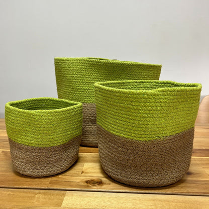Set of 3 Cotton Rope Storage Baskets - Pistachio - Image set-of-3-cotton-rope-storage-baskets--pistachio-crbask-05a