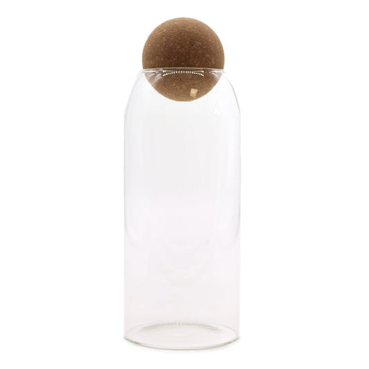 Cottage Cork-Ball Glass Jar - Clear - 20cm - Image cottage-corkball-glass-jar--clear--20cm-cgj-14