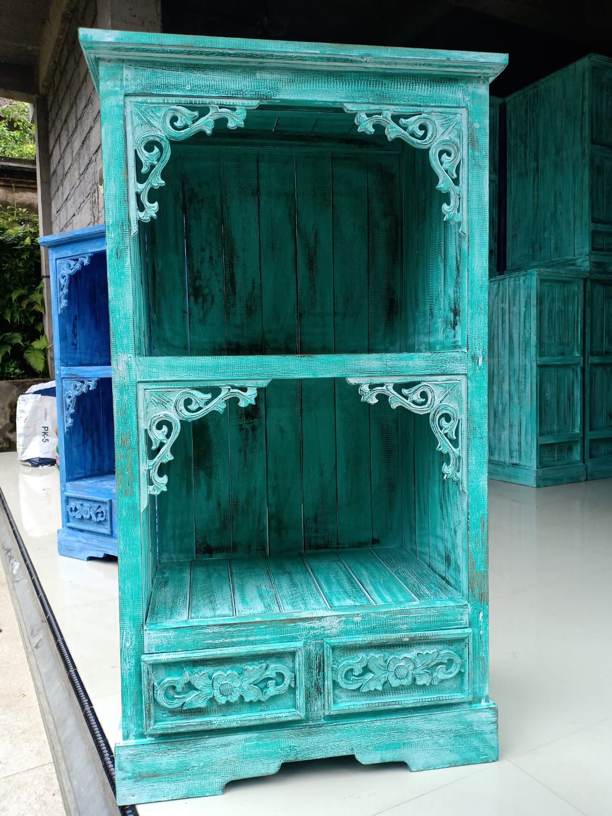 Albasia Bathroom Cabinet - Turquoise wash - Image albasia-bathroom-cabinet--turquoise-wash-bcab-05