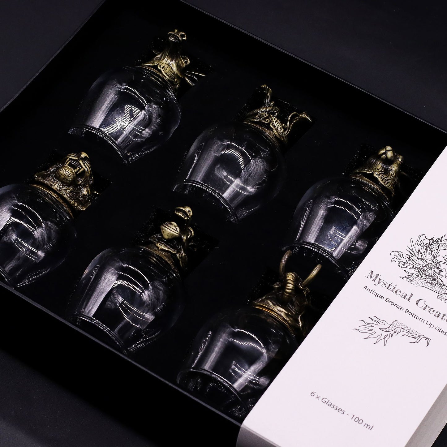 Gift Set of 6 Glasses (100ml) - Mystical Creatures - Antique Bronze - Image gift-set-of-6-glasses-100ml--mystical-creatures--antique-bronze-bbug-06