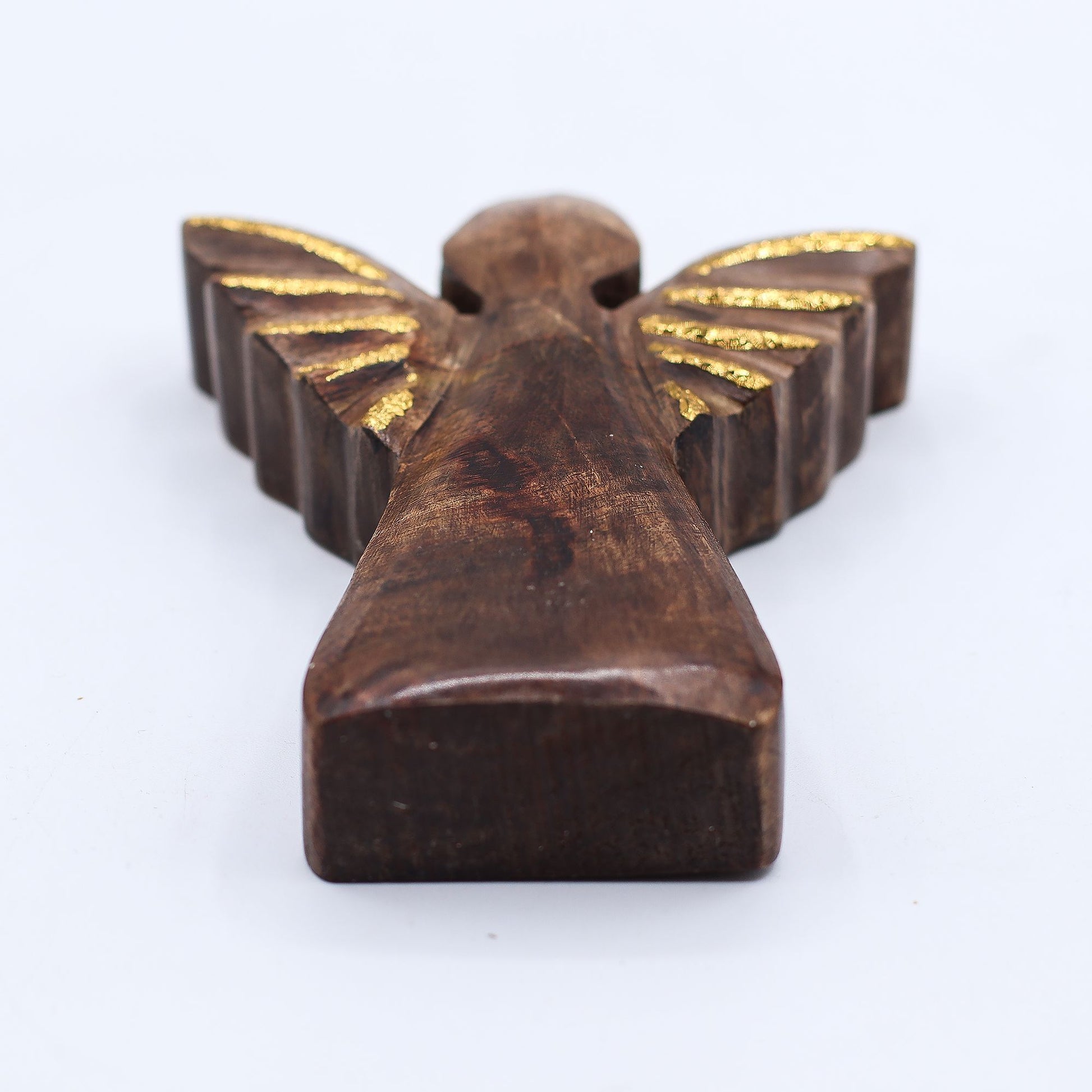 Small Mango Wood Angel - Gold Decor - Image small-mango-wood-angel--gold-decor-wang-01