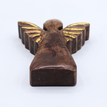 Small Mango Wood Angel - Gold Decor - Image small-mango-wood-angel--gold-decor-wang-01