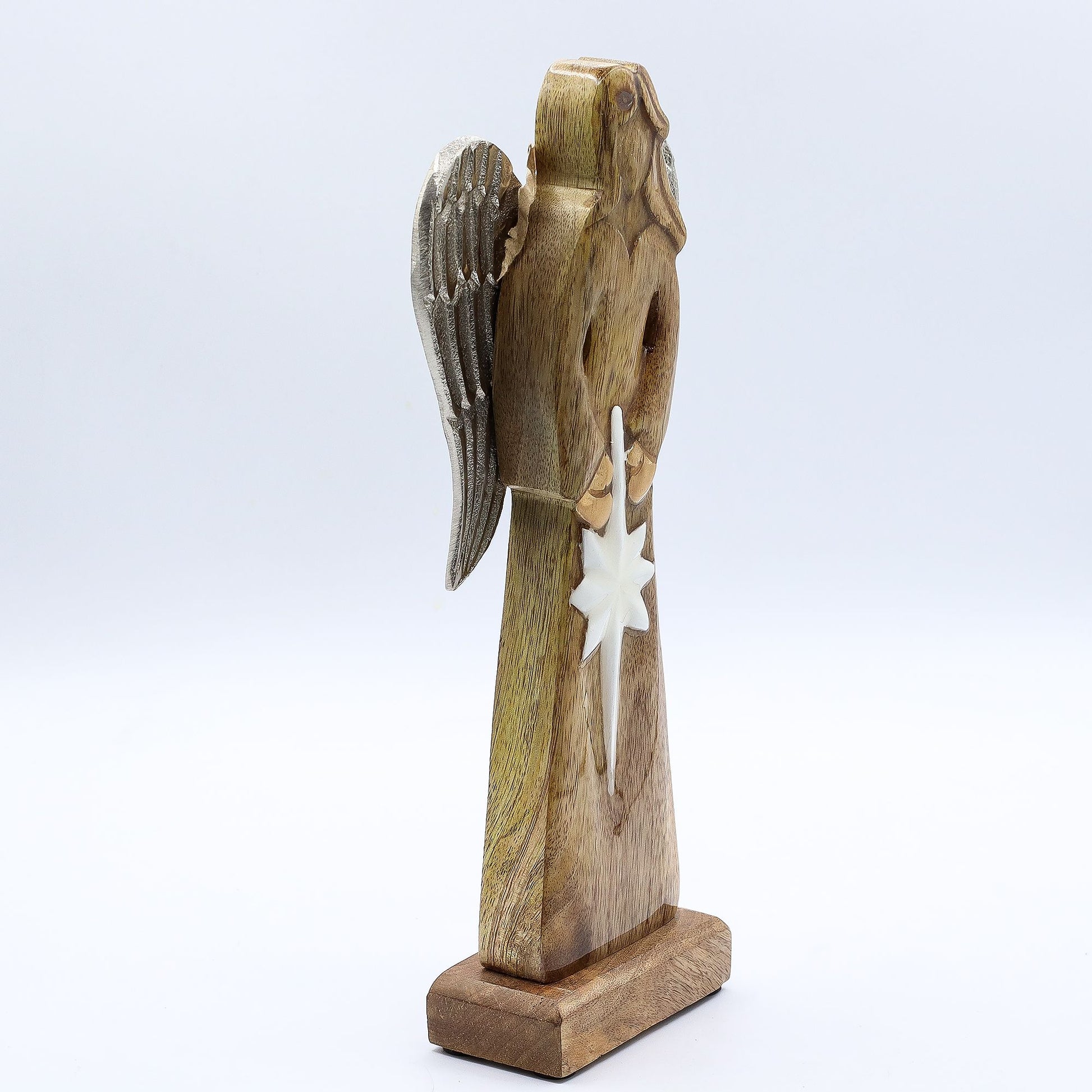 Large Mango Wood Peace Angel Metal Wings & Enamel Detail - Image large-mango-wood-peace-angel-metal-wings--enamel-detail-wang-10