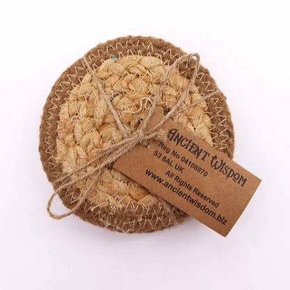Natural Coaster - Jute & Cotton 10cm  (set of 4) - Natural Boarder - Image natural-coaster--jute--cotton-10cm--set-of-4--natural-boarder-npmat-16