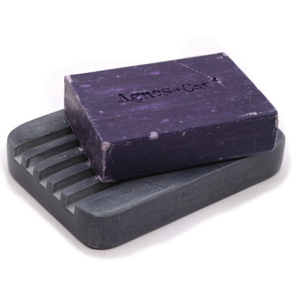 Grey Soapstone Soap Dish 12x8.5cm - Heavey Ridges - Image grey-soapstone-soap-dish-12x85cm--heavey-ridges-ssd-17