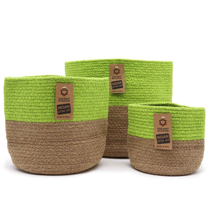 Set of 3 Cotton Rope Storage Baskets - Pistachio - Image set-of-3-cotton-rope-storage-baskets--pistachio-crbask-05a
