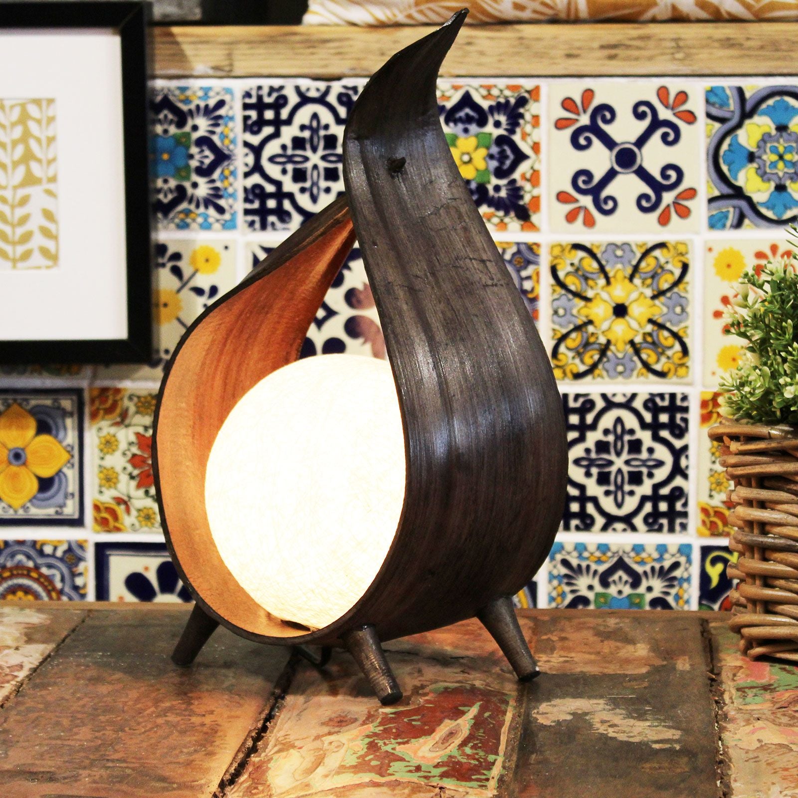 Natural Coconut Lamp - Chocolate Wrapover Twist - Image natural-coconut-lamp--chocolate-wrapover-twist-ncl-05