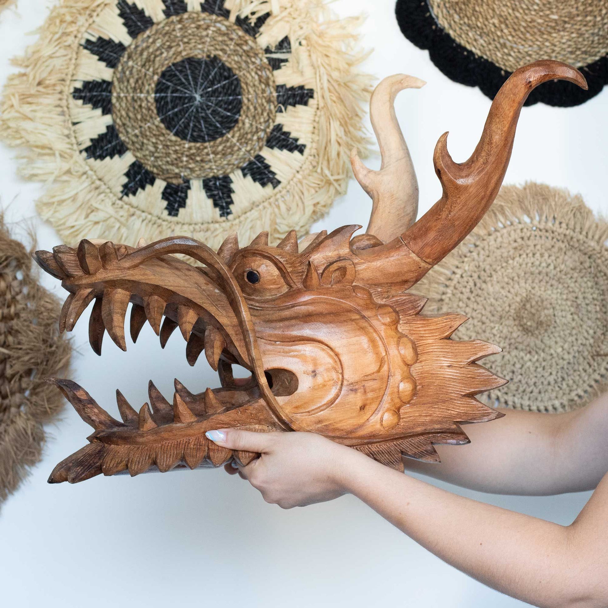 Live Size Dragon Head Carving  - 30cm - Image live-size-dragon-head-carving---30cm-wdw-22