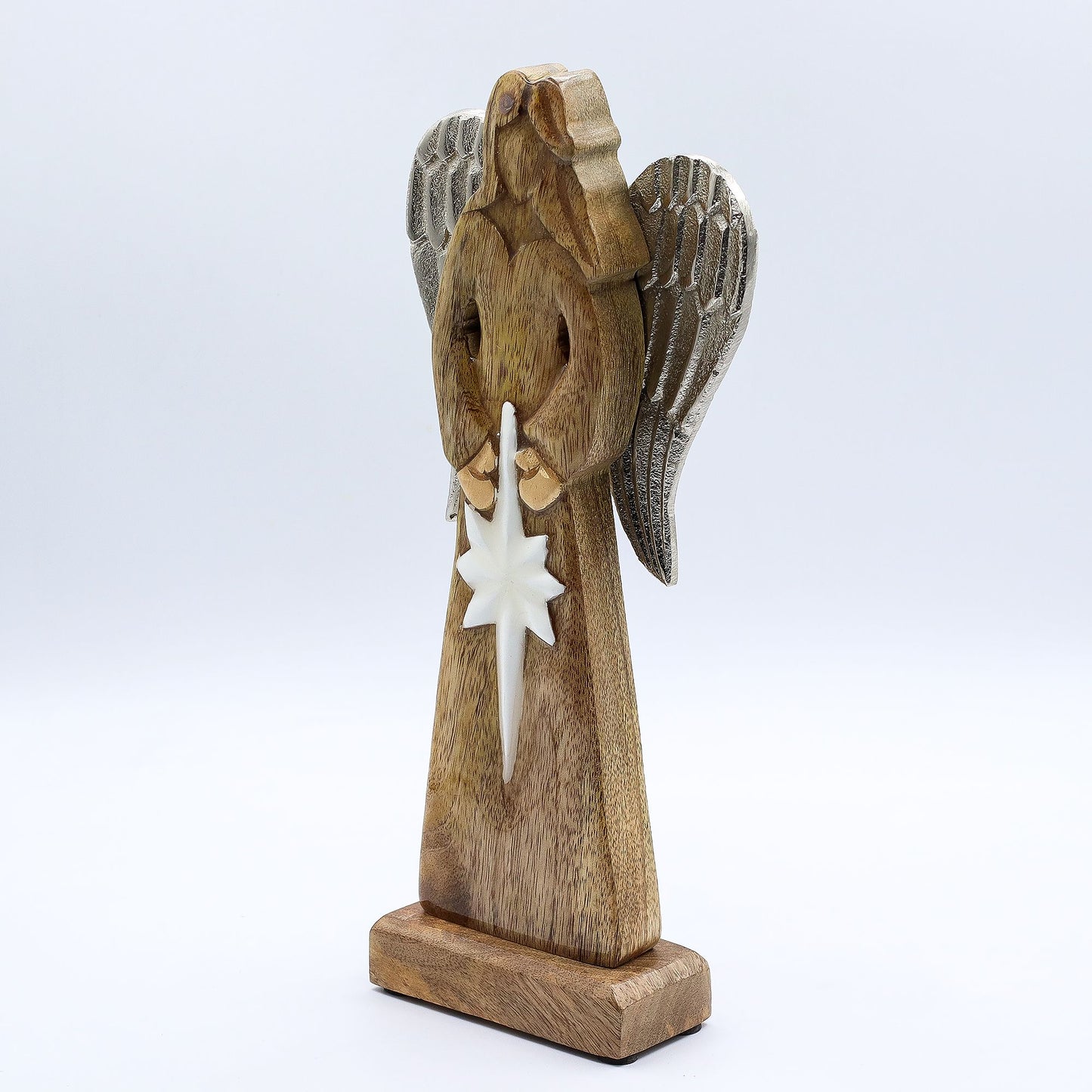 Large Mango Wood Peace Angel Metal Wings & Enamel Detail - Image large-mango-wood-peace-angel-metal-wings--enamel-detail-wang-10