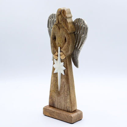Large Mango Wood Peace Angel Metal Wings & Enamel Detail - Image large-mango-wood-peace-angel-metal-wings--enamel-detail-wang-10