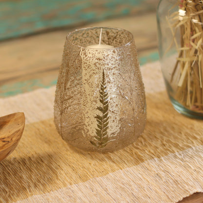 Natural Floral Glass - Large Bowl Candle Holder - Pino - (15x12cm) - Image natural-floral-glass--large-bowl-candle-holder--pino--15x12cm-nfg-11