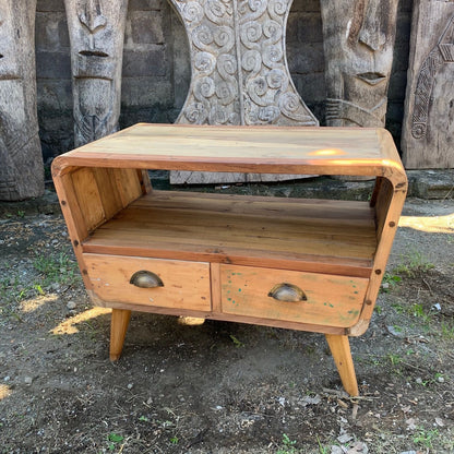 Small TV Stand with 2 Draws Round - Recycled Wood - Image small-tv-stand-with-2-draws-round--recycled-wood-acshop-13