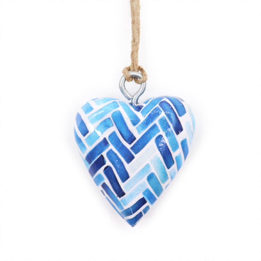 Small Decor Wood Heart -  Blue Stripes - Image small-decor-wood-heart---blue-stripes-weh-06