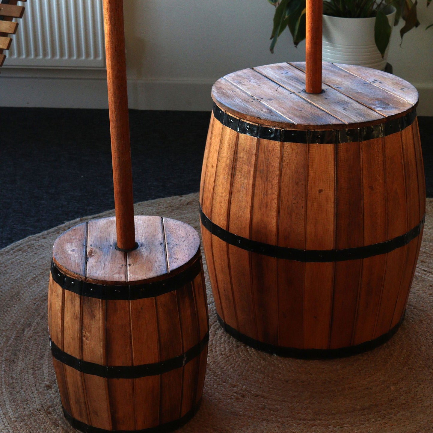 Beer Barrel Table & Parasol Stand – Natural Wood 60 x 48.5 cm - Image beer-barrel-table--parasol-stand--natural-wood-60-x-485-cm-bts-05
