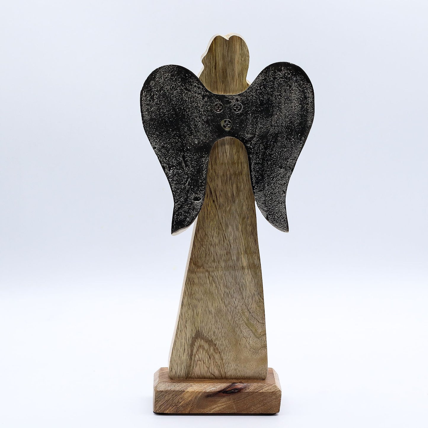 Large Mango Wood Peace Angel Metal Wings & Enamel Detail - Image large-mango-wood-peace-angel-metal-wings--enamel-detail-wang-10