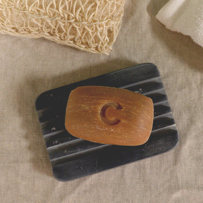 Grey Soapstone Soap Dish 12x8.5cm - Heavey Ridges - Image grey-soapstone-soap-dish-12x85cm--heavey-ridges-ssd-17
