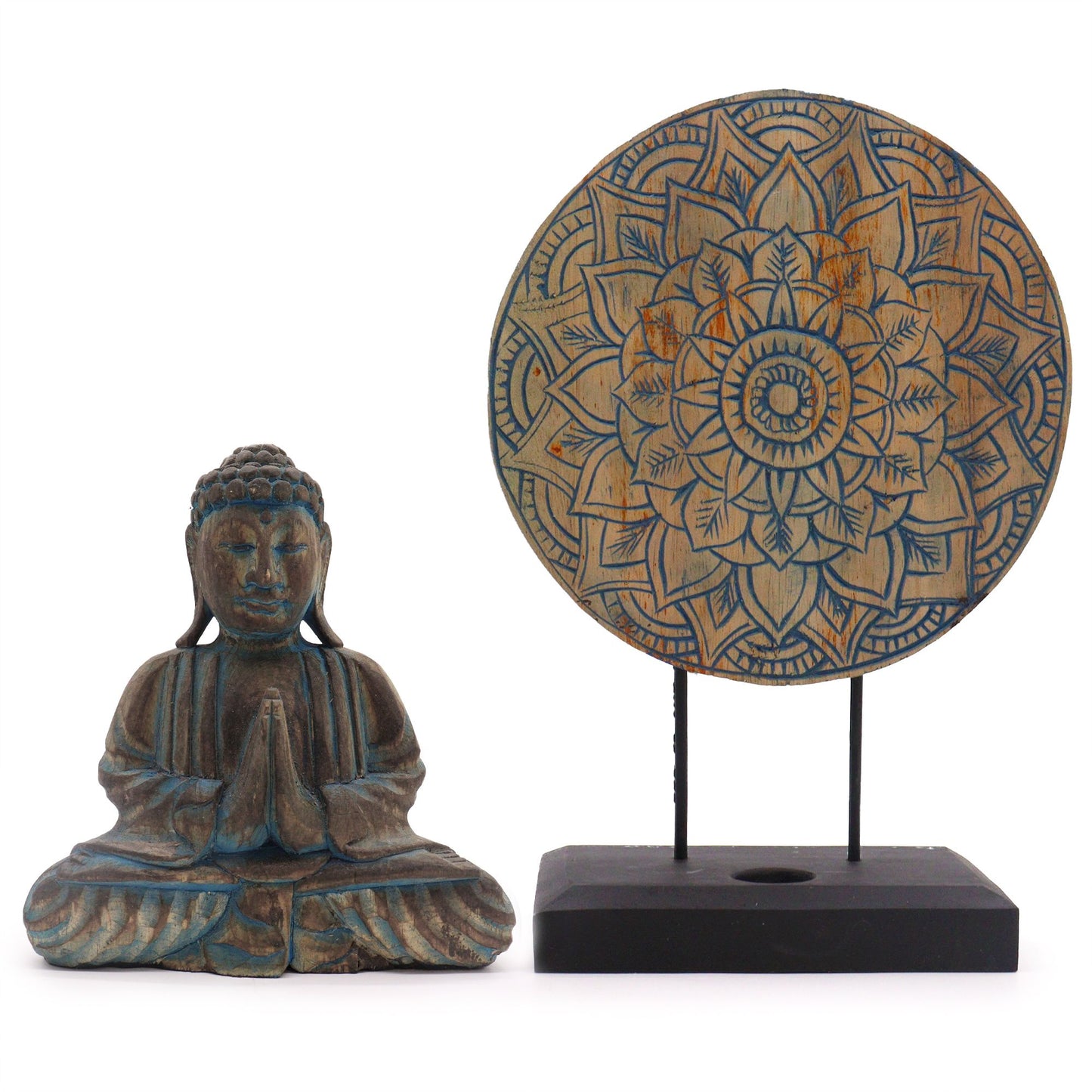 Buddha Feng Shui Set - Flower Mandala - Blue - Image buddha-feng-shui-set--flower-mandala--blue-bfss-02