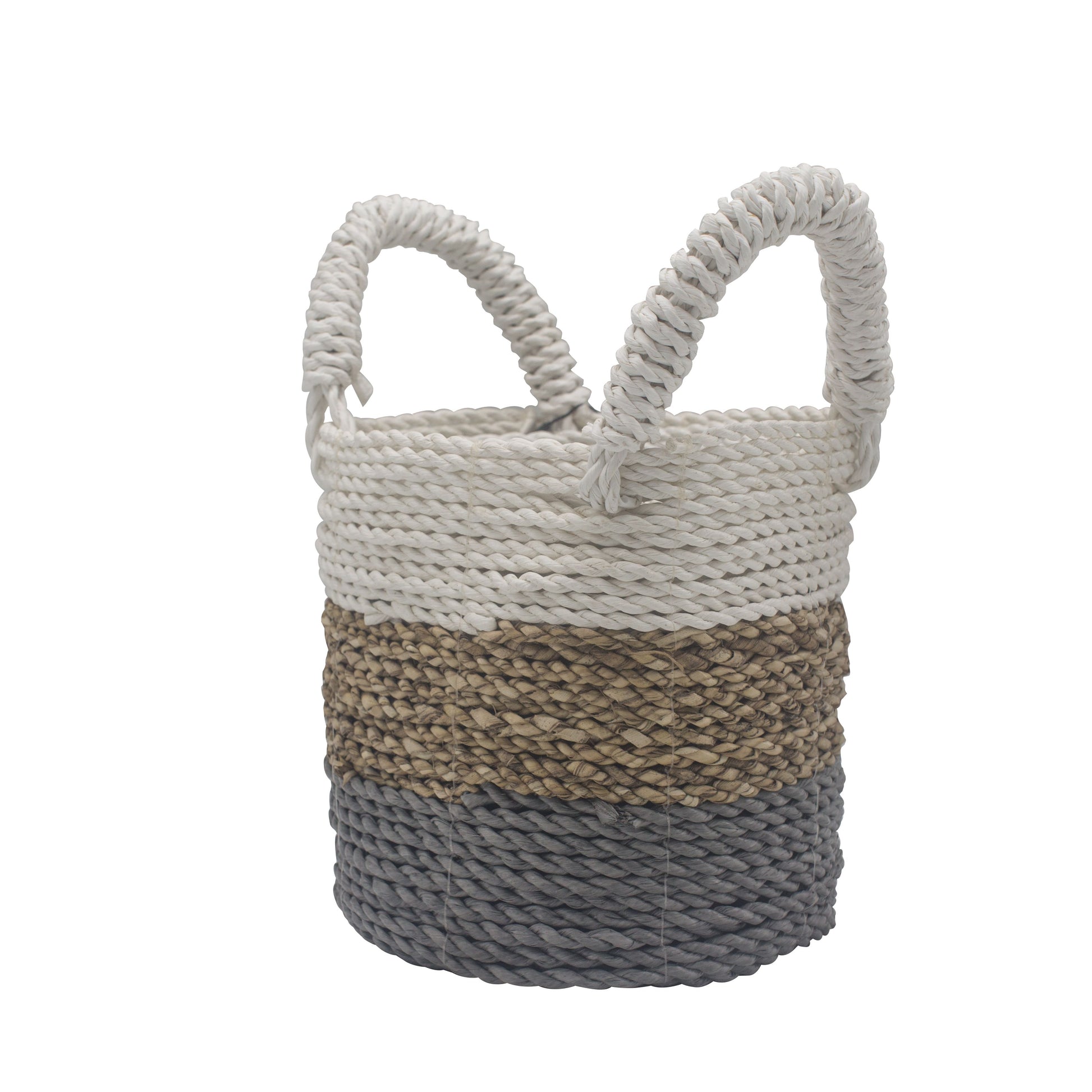 Seagrass Basket Set - Grey / Natural / White - Image seagrass-basket-set--grey--natural--white-sbs-03