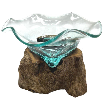 Molton Glass Fancy Sweet Bowl on Wood - Image molton-glass-fancy-sweet-bowl-on-wood-mgw-30