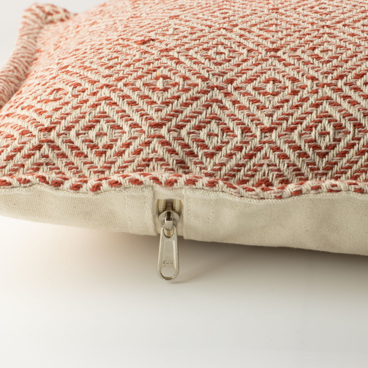 Burgundy Squares Cotton Cushion Cover – 30 x 50cm