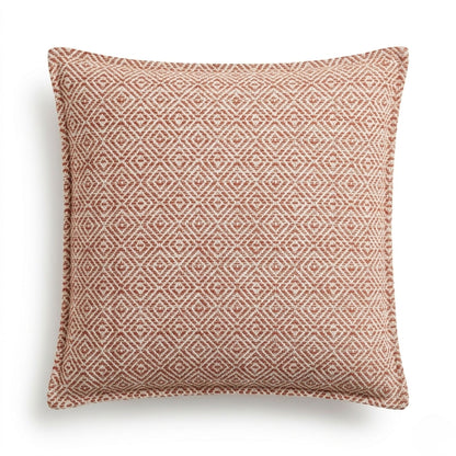 Burgundy Squares Cotton Cushion Cover – 45 x 45cm